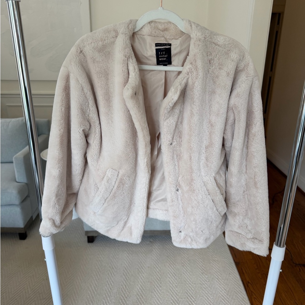 Zara Cream Teddy Jacket